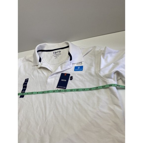 izod Polo Shirt Mens White Golf T-Shirt Collared Size Large, New - Picture 10 of 12